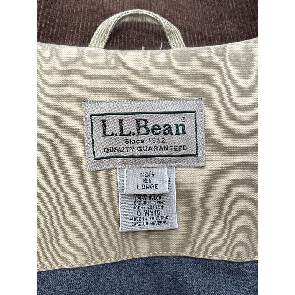 Vintage LL Bean Chore Barn Coat Corduroy Collar Flannel Lined Men’s Size Large - Picture 13 of 16
